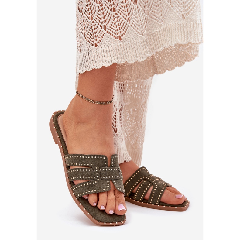 Ukrašeni ravni -čestići flapovi zelena 1