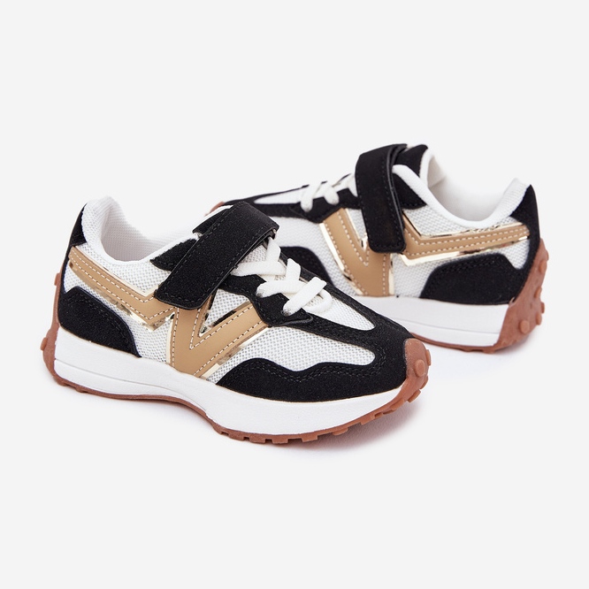 Dječje tenisice s bijelim i bijelim čičak crno 2