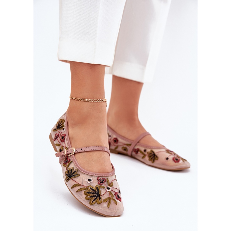 Balerine s vezom i ružičastim pojasom ružičasta 2