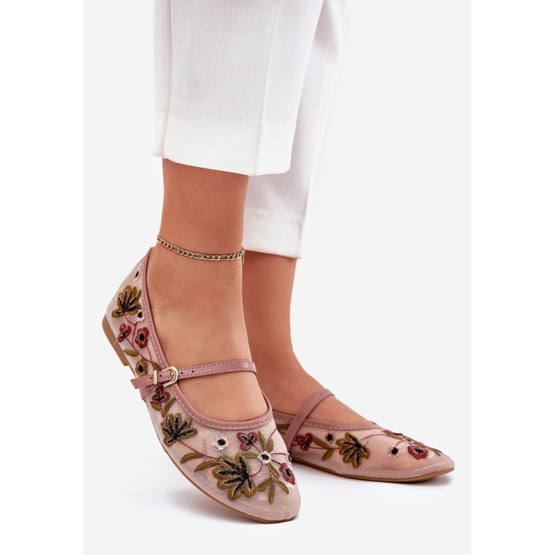 Balerine s vezom i ružičastim pojasom ružičasta 1