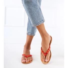 Orange Flip -Flops Flip -flops ukrašen šljunkom naranča 1