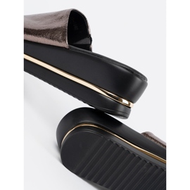 Goodin Metalne ženske papuče na platformi smeđa 2