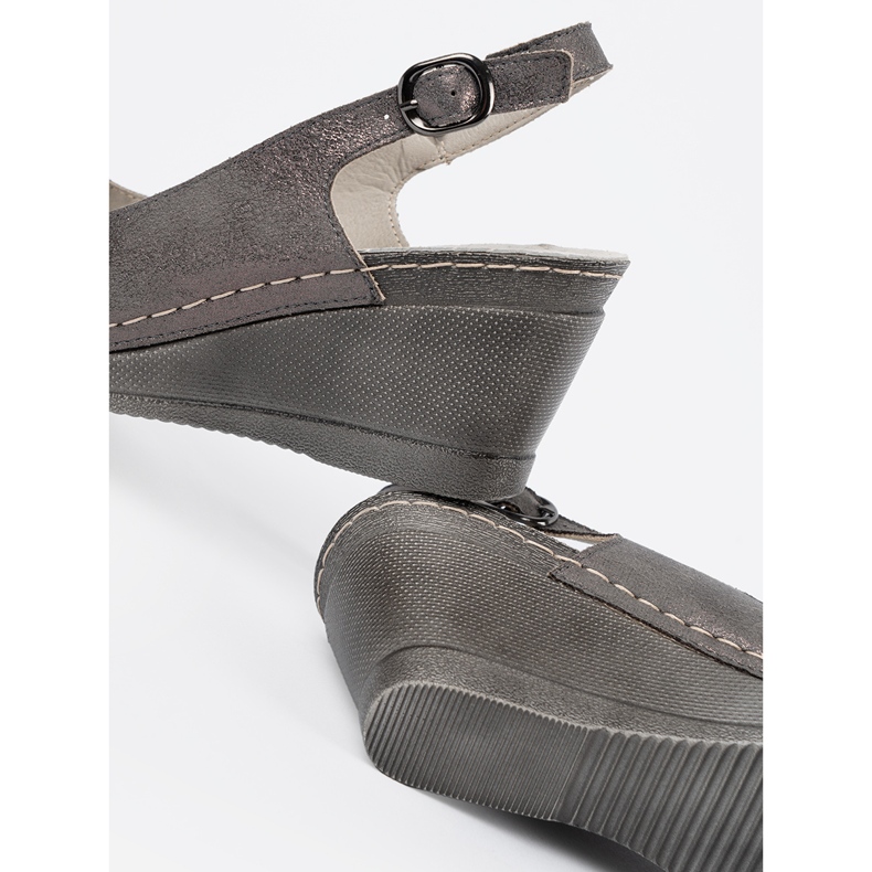 Goodin Sive ženske klinove sandale siva 2