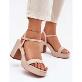 Eko kožne sandale na pošti bež 1