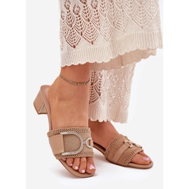 Ženske potpetice s ukrasnim tamnim bež detaljima 1