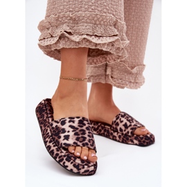 Ženski klip na platformi leopard smeđa 2