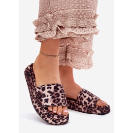 Ženski klip na platformi leopard smeđa 1