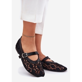 Otvorene balerine s crnim pojasom crno 1