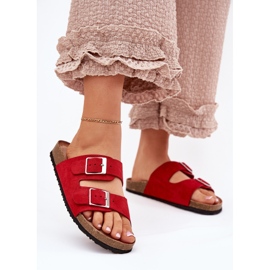 Ženski prelepozi na Cork platformi crvene kopče crvena 2