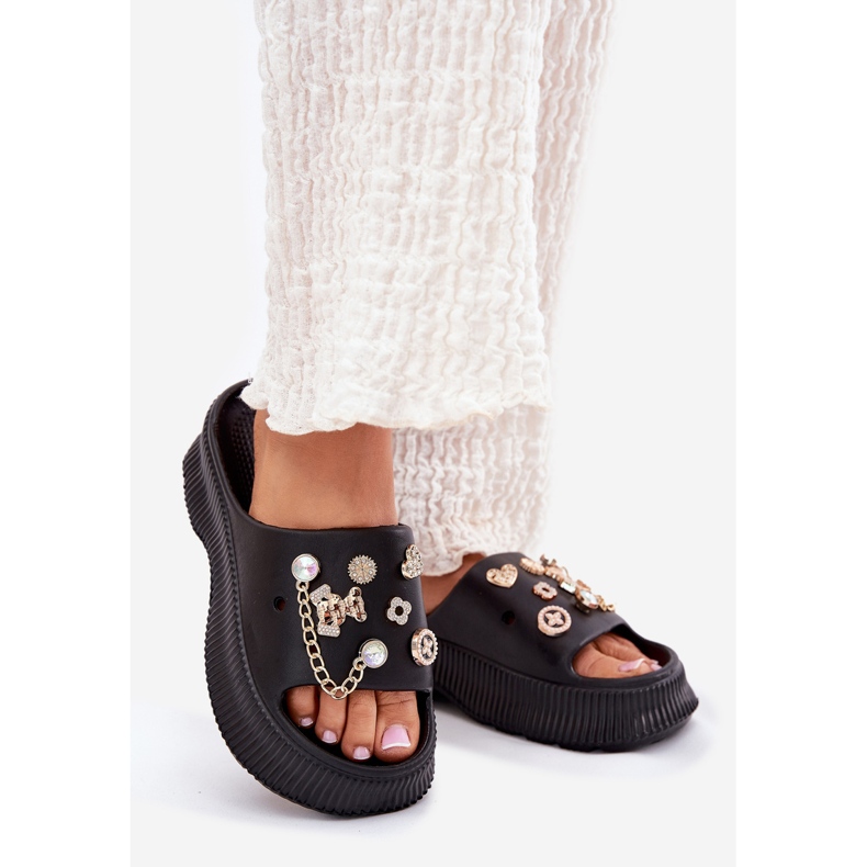 Ženske pjenasti lete od zlatnih igle crnih igle crna 1