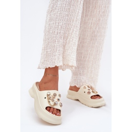 Ženske pjenasti jakne sa zlatnim igle laganim prosjakom bež 2