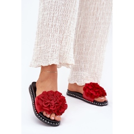 Ženski klip s materijalnim cvjetovima crveni crvena 2