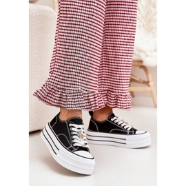 Ženske tenisice na platformi sa zlatnim igle crnim crna 2