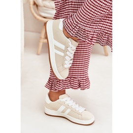 Ženske tenisice sportske cipele s eko kožom bež 2