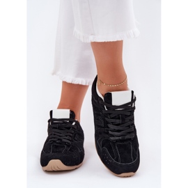 Ženske sportske cipele s Eco Suede crnom 2