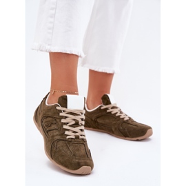 Ženske sportske cipele s Eco Suede tamnozelenom zelena 2