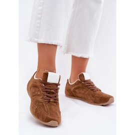 Ženske sportske cipele s Eco Suede Camel smeđa 2