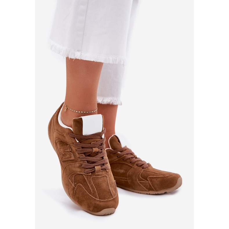 Ženske sportske cipele s Eco Suede Camel smeđa 1