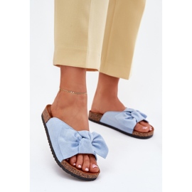 Ženski klip na plutama s plutama s plavim lukom plava 2