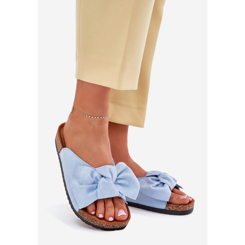 Ženski klip na plutama s plutama s plavim lukom plava 1