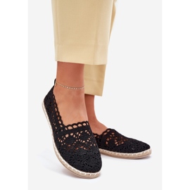 Čipka ženska čipkana crna espadrilles crno 1