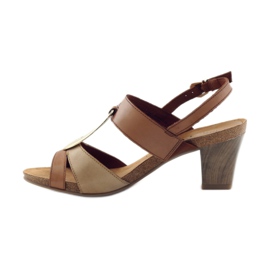 Caprice sandale ženske cipele s ukrasom 28307 smeđa žuta boja 2