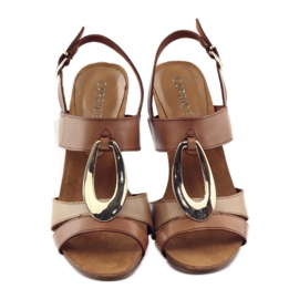 Caprice sandale ženske cipele s ukrasom 28307 smeđa žuta boja 4