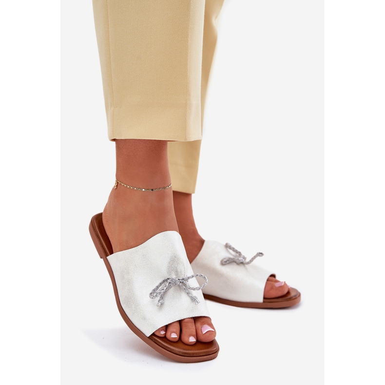 EVento Ravni -olični ženski flip jarud s ukrasnim vezanjem srebra srebro 1