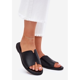 EVento Ženski prelepoljci s ravnim kožnim kožnim crnom bojom crna 1