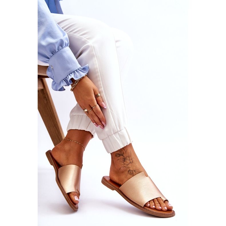 Evento Zlatni flip-flops za žensku ekološku kožu zlatna boja 3