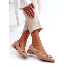 S.Barski Ženske pumpe s ekološkim ukrasom S. Barski KV27-034 bež 4