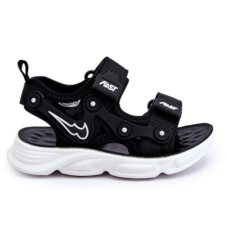 Tobias Boys sandale na čičak crno-bijele crna 3