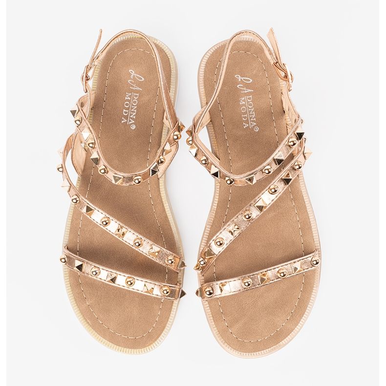 Zlatne ženske sandale sa klinovima zlatni 1