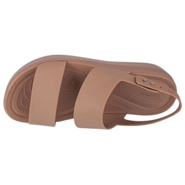 Crocs Brooklyn sandale s niskim klinom 206453-2EL bež 3