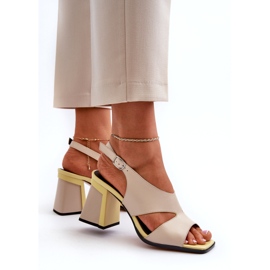 S.Barski Ženske sandale na visoku petu Bež D&amp;A MR38-153 3