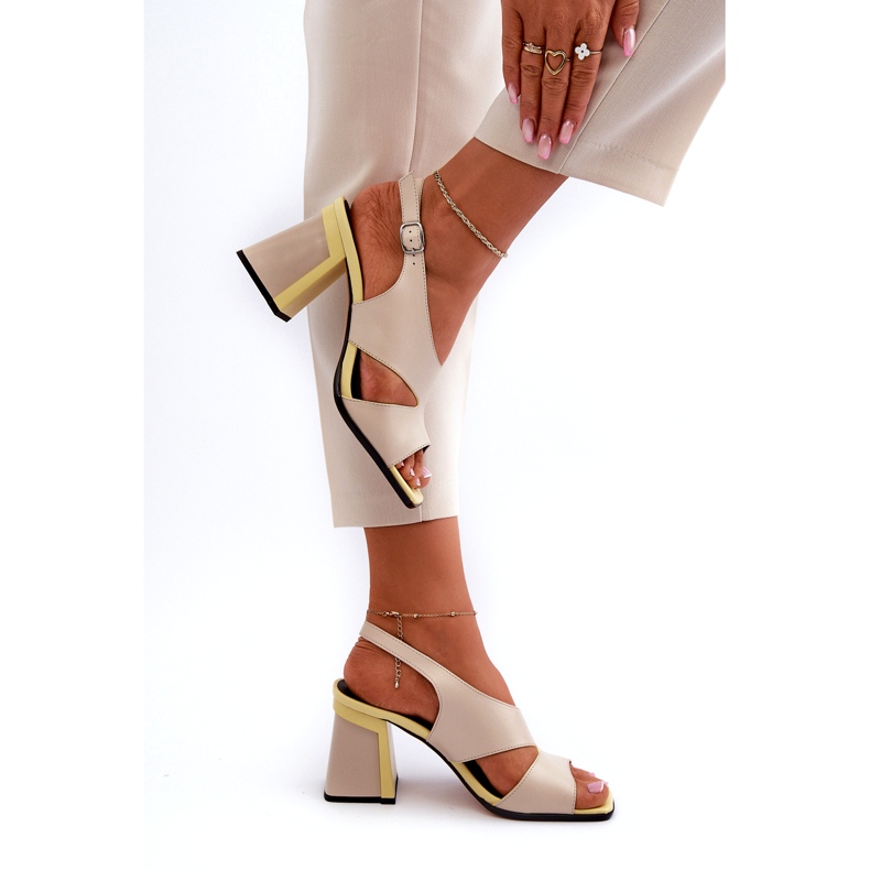 S.Barski Ženske sandale na visoku petu Bež D&amp;A MR38-153 4