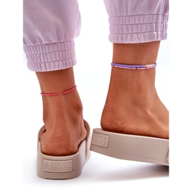 Ženske natikače od brušene kože na platformu Big Star NN274A671 bež 4