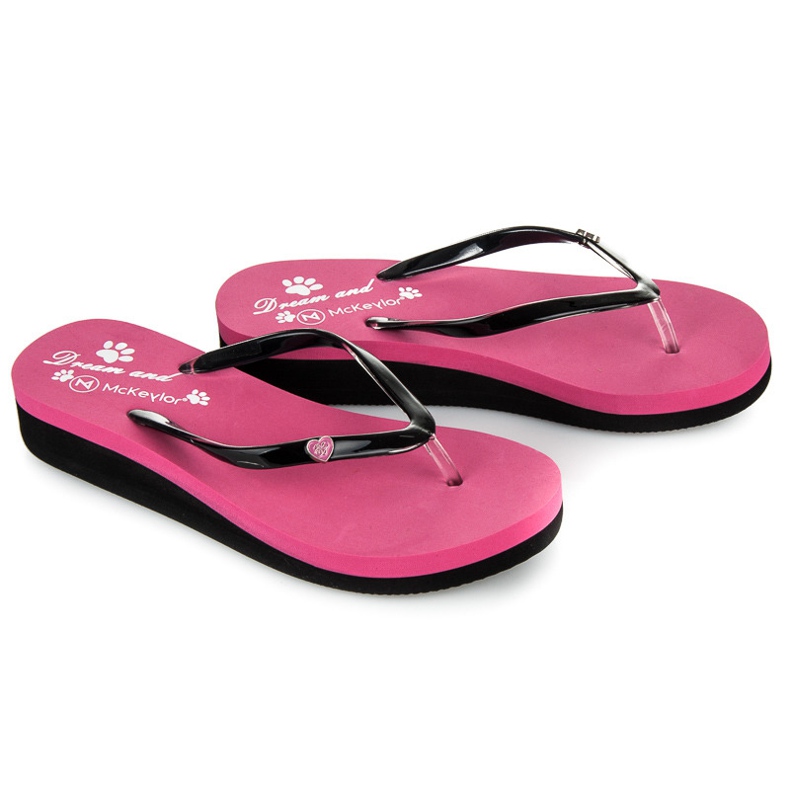 Mckeylor Ružičaste papuče na klin ružičasta 1