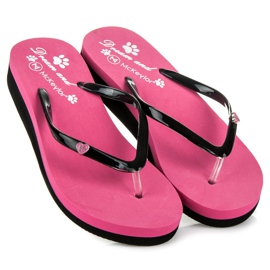 Mckeylor Ružičaste papuče na klin ružičasta 2