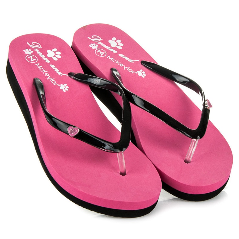 Mckeylor Ružičaste papuče na klin ružičasta 2