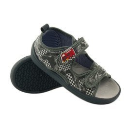 American Club Američke kožne sandale sa ulošcima siva bijela 3