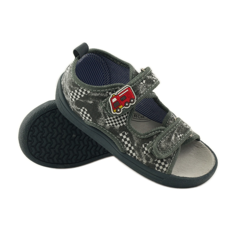 American Club Američke kožne sandale sa ulošcima siva bijela 3