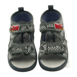 American Club Američke kožne sandale sa ulošcima siva bijela 4