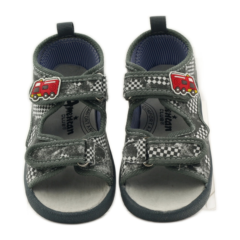 American Club Američke kožne sandale sa ulošcima siva bijela 4