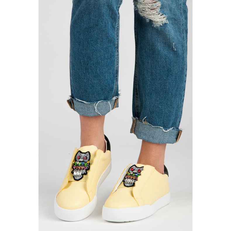 Vices Slip-on tenisice sa sovama žuta boja 1