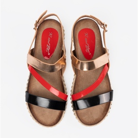 Ženske sandale s ukrašenim potplatom zlatni 2