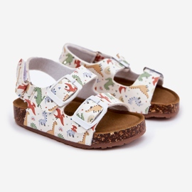 Dječje sandale na plutama s kopčama Dinosaurs višebojan bijela 1