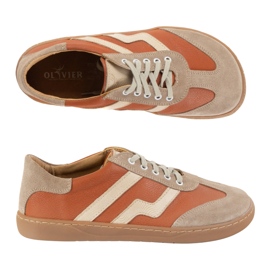 Bosonogi ženske kožne cipele Olivier Eliza Rude naranča 1