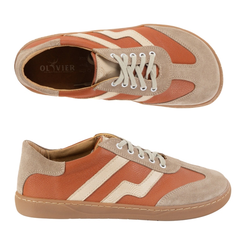 Bosonogi ženske kožne cipele Olivier Eliza Rude naranča 1