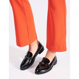 Goodin Crni lakirani ženski loaferi s ukrasom crna 2